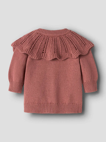Lil' Atelier - Baby Vest NBFNODA LS Gebreid Vest | Withered Rose