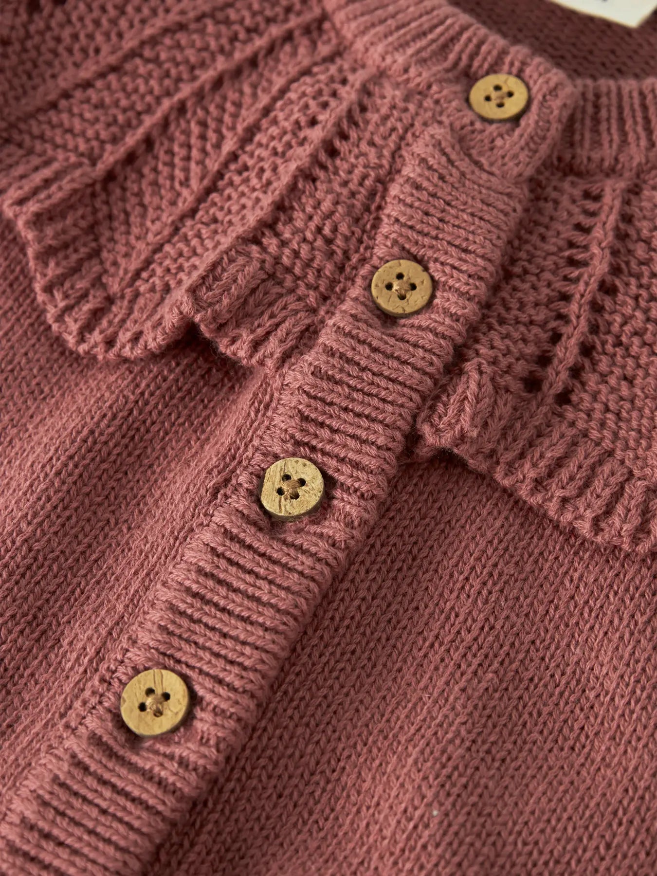 Lil' Atelier - Baby Vest NBFNODA LS Gebreid Vest | Withered Rose
