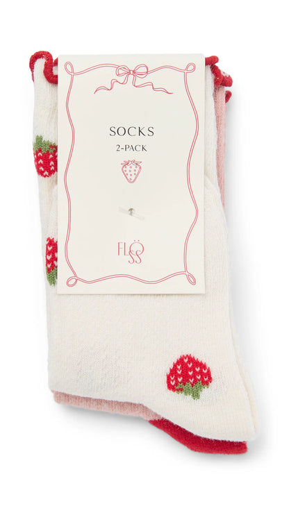 Flöss - Vigga Socks 2-Pack Pointelle Berry