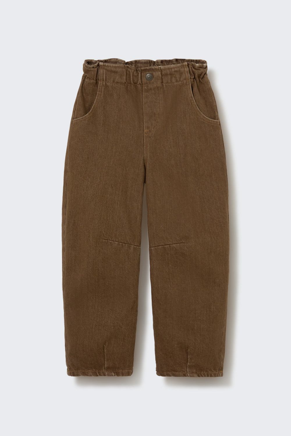 Cozmo - Washed Color Denim Paperbag Broek | Brown