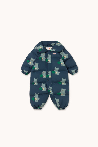 Tinycottons - Bears Padded Overall | Light Navy