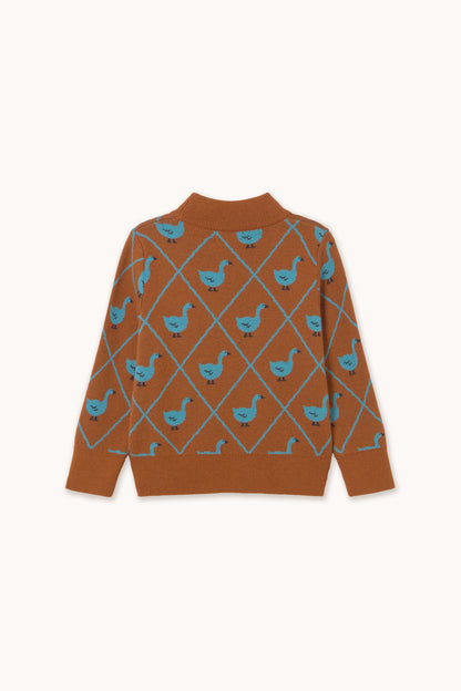 Tinycottons - Swans Blue Mockneck Sweater | Brown