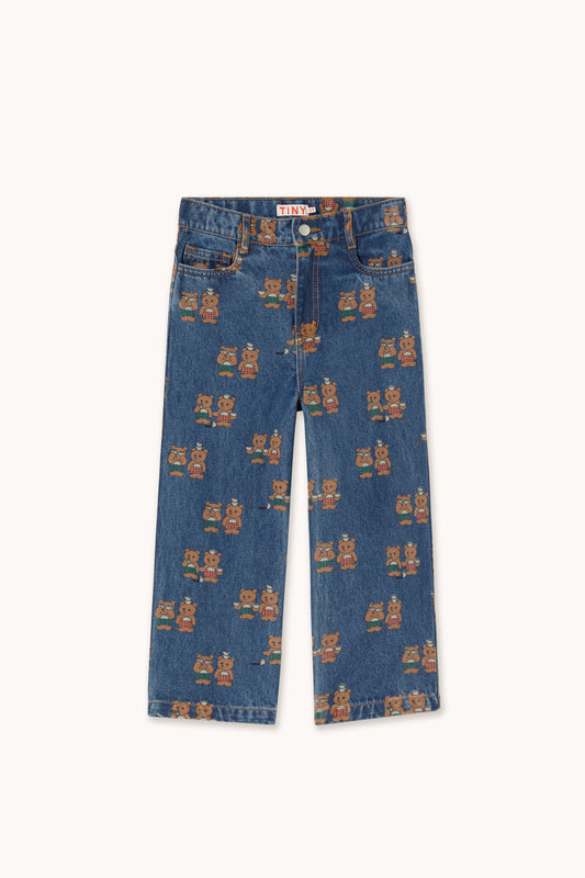Tinycottons - Tiny Tea Room Straight Denim Pant | Denim Medium Wash