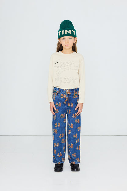 Tinycottons - Tiny Tea Room Straight Denim Pant | Denim Medium Wash