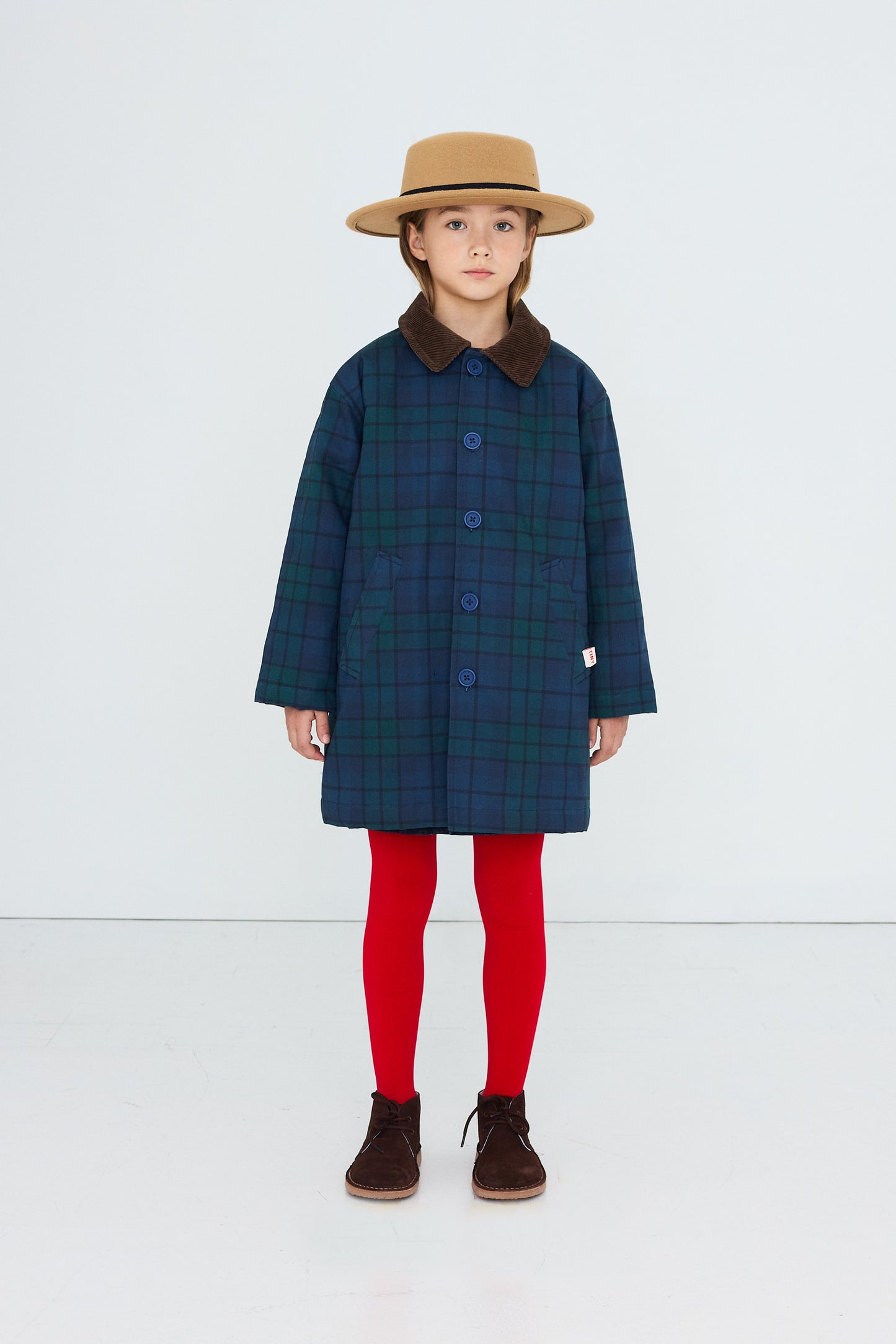 Tinycottons - Check Trench Coat | Navy Check