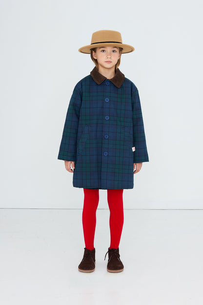 Tinycottons - Check Trench Coat | Navy Check