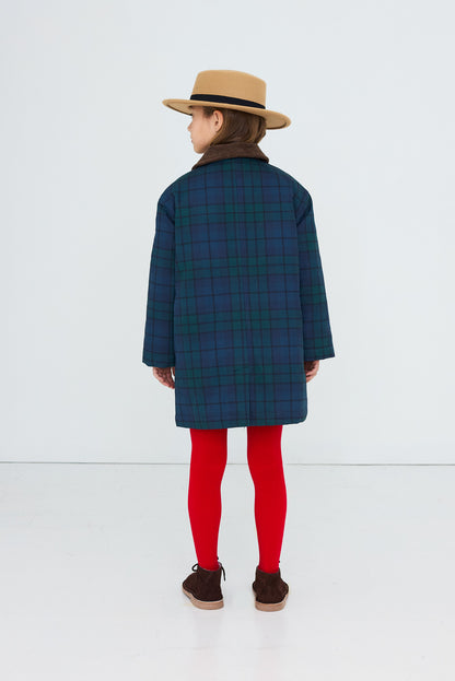 Tinycottons - Check Trench Coat | Navy Check