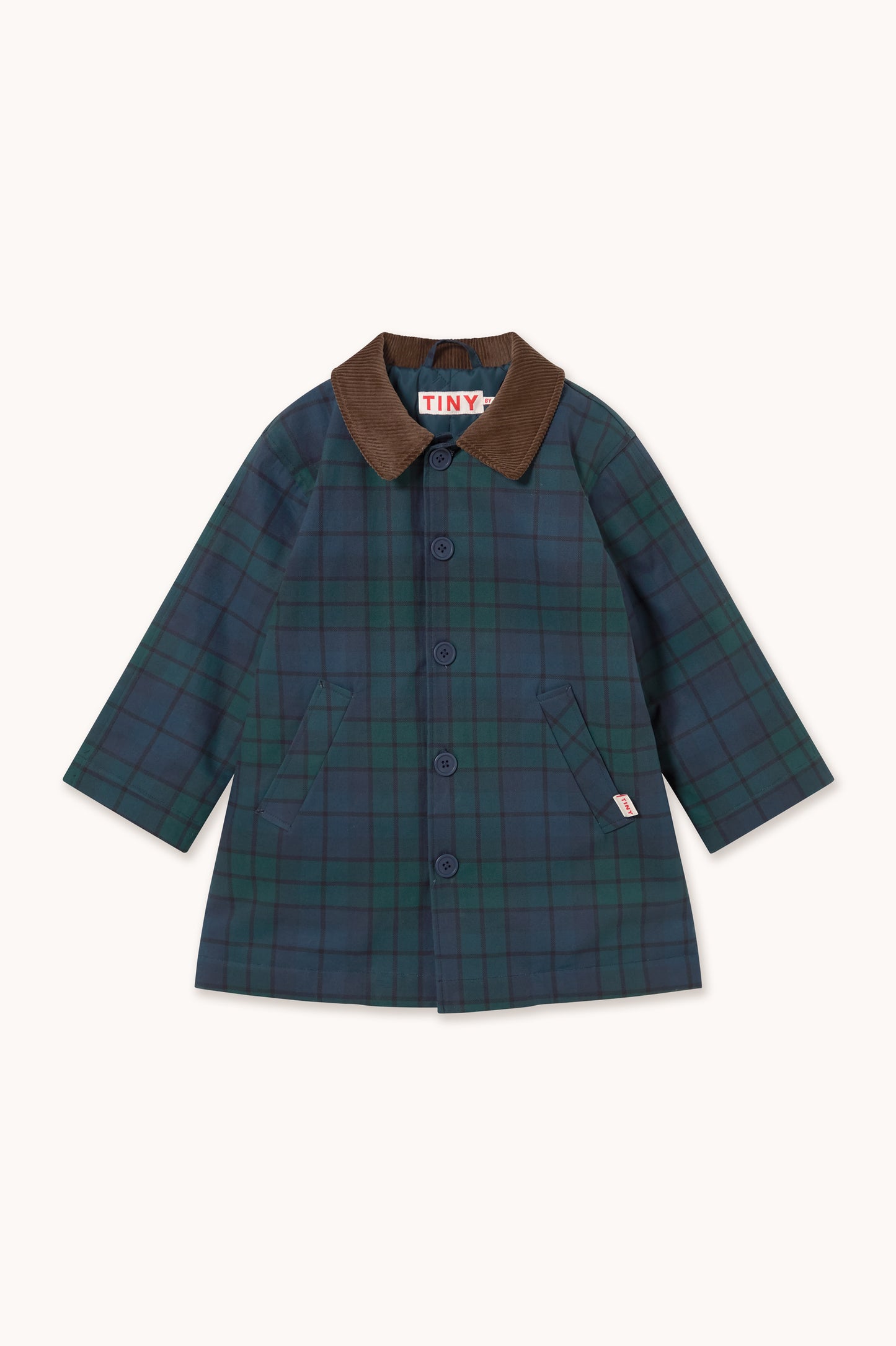 Tinycottons - Check Trench Coat | Navy Check