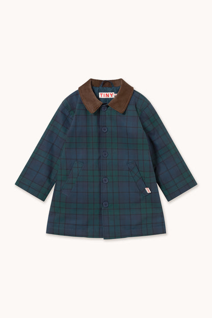 Tinycottons - Check Trench Coat | Navy Check