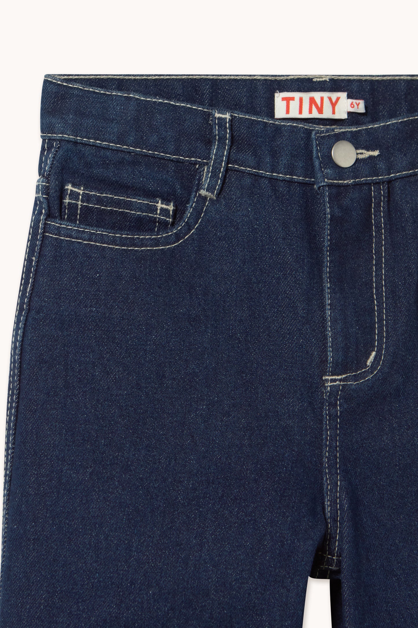 Tinycottons - Contrast Red Denim Jeans Dark Wash | Unisex Jeans AW26