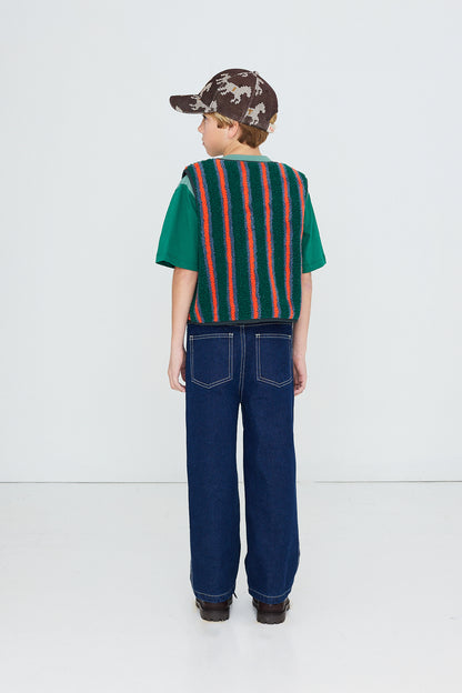 Tinycottons - Contrast Red Denim Jeans Dark Wash | Unisex Jeans AW26