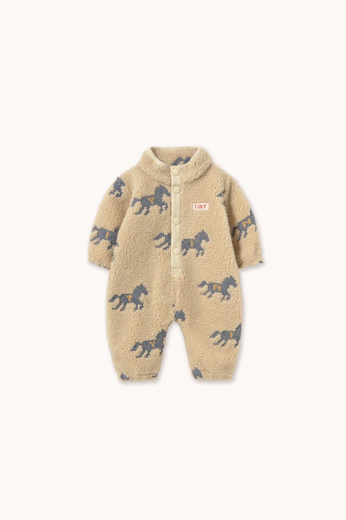 Tinycottons - Horses Sherpa One-Piece | Vanilla
