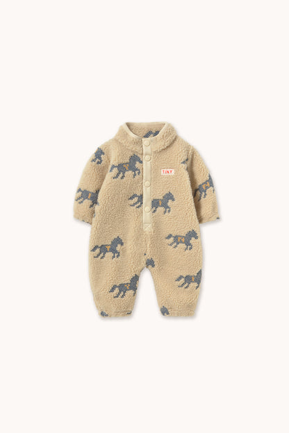 Tinycottons - Horses Sherpa One-Piece | Vanilla