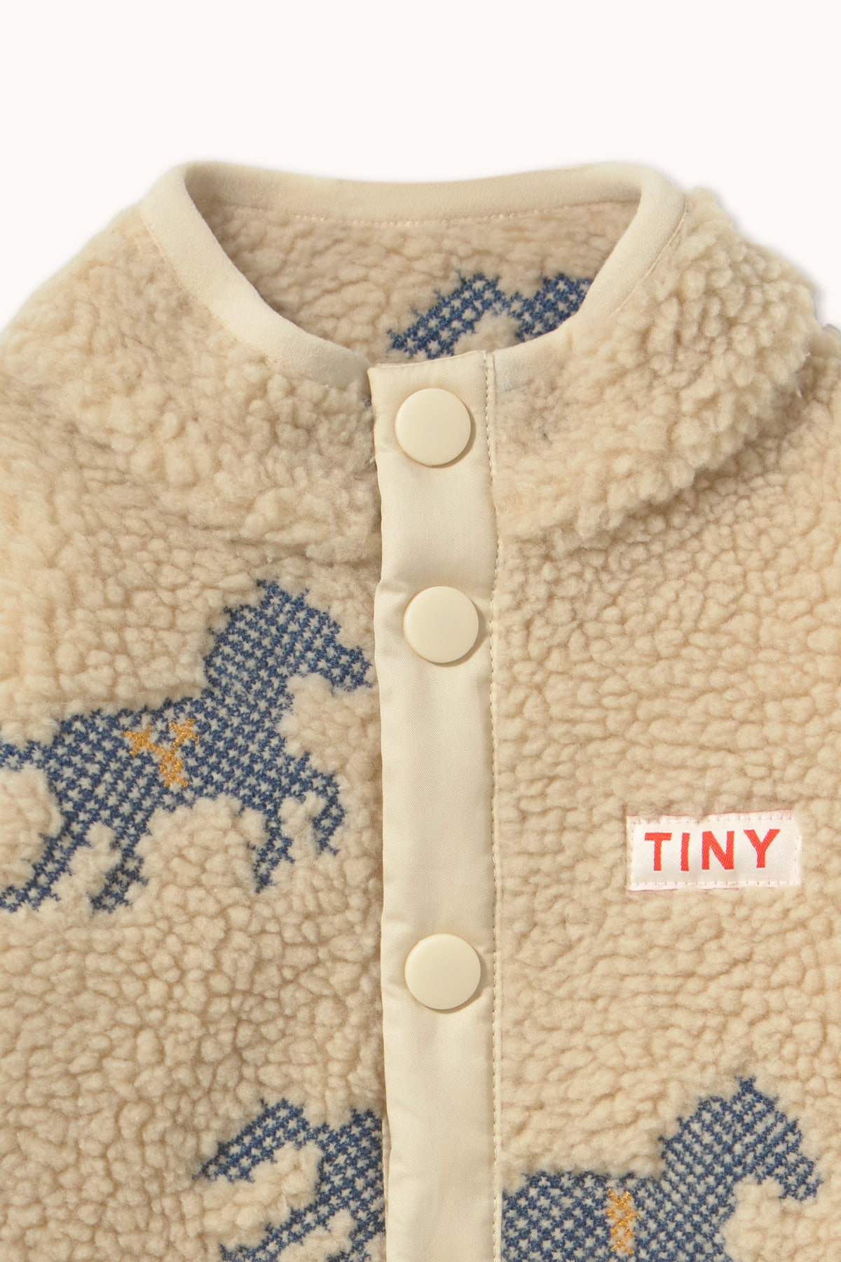 Tinycottons - Horses Sherpa One-Piece | Vanilla