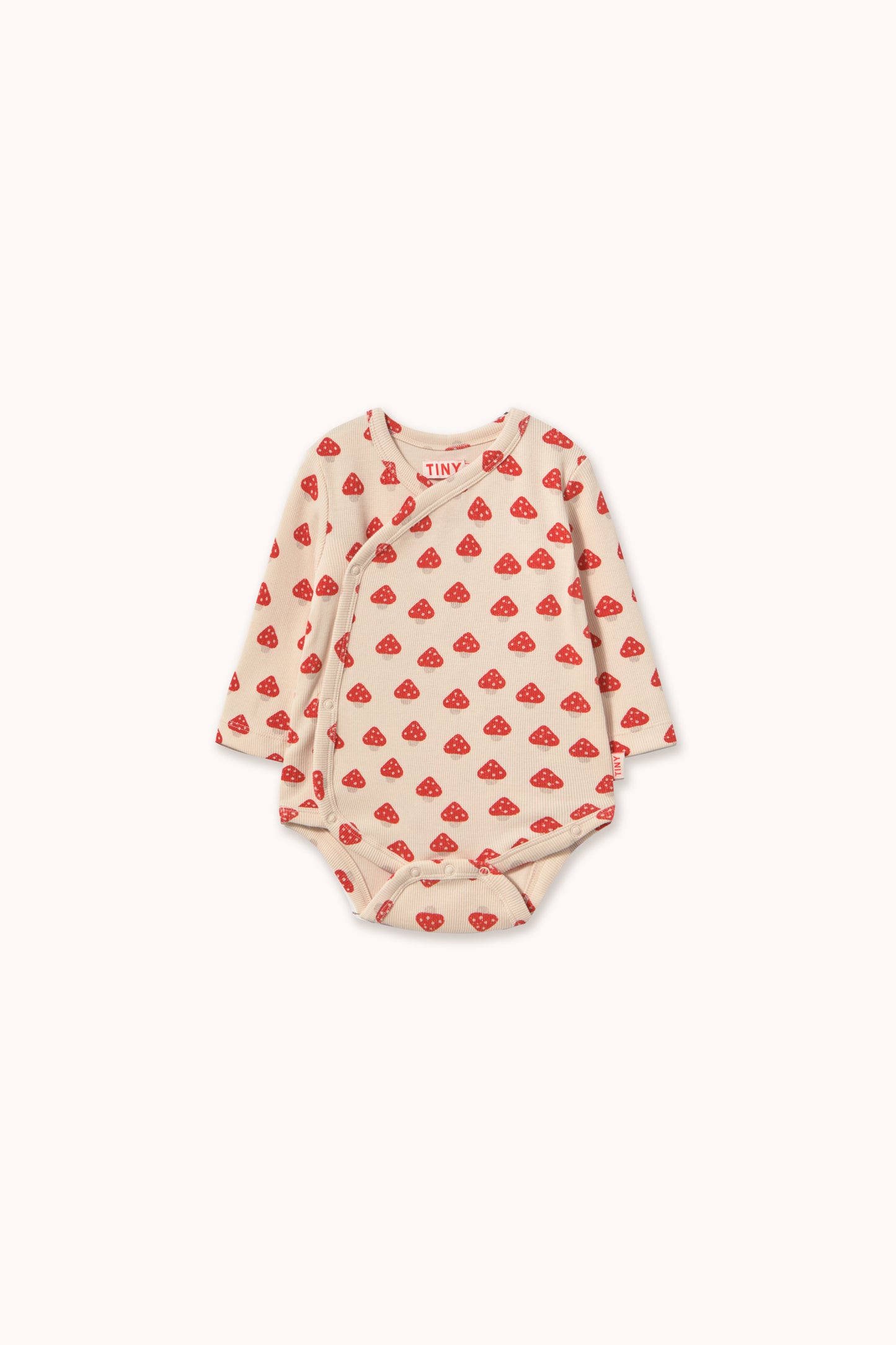 Tinycottons - Mini Mushrooms Rib Crossed Body | Baby Overslag Romper Lange Mouw
