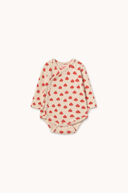Tinycottons - Mini Mushrooms Rib Crossed Body | Baby Overslag Romper Lange Mouw