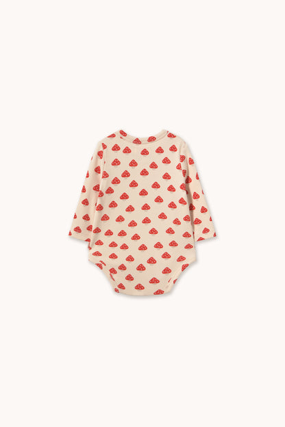 Tinycottons - Mini Mushrooms Rib Crossed Body | Baby Overslag Romper Lange Mouw