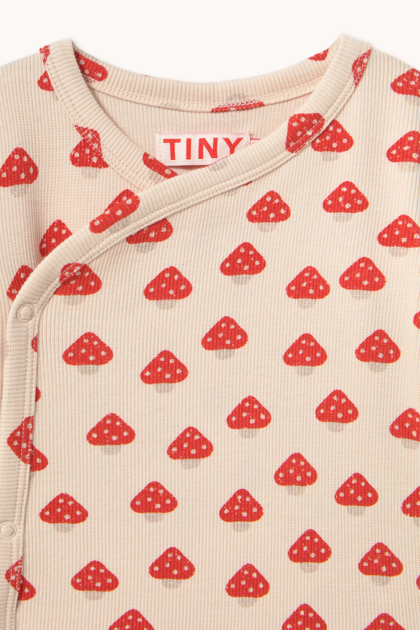 Tinycottons - Mini Mushrooms Rib Crossed Body | Baby Overslag Romper Lange Mouw