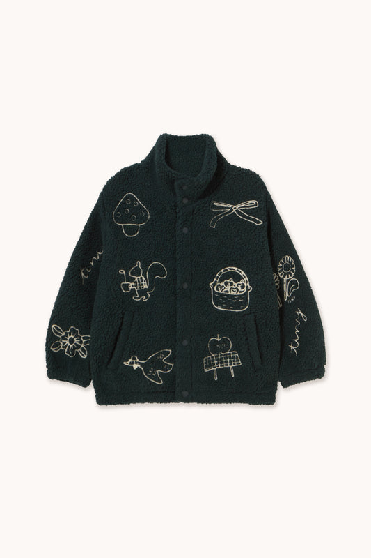 Tinycottons - Tiny Apples Sherpa Jacket | Ink Blue