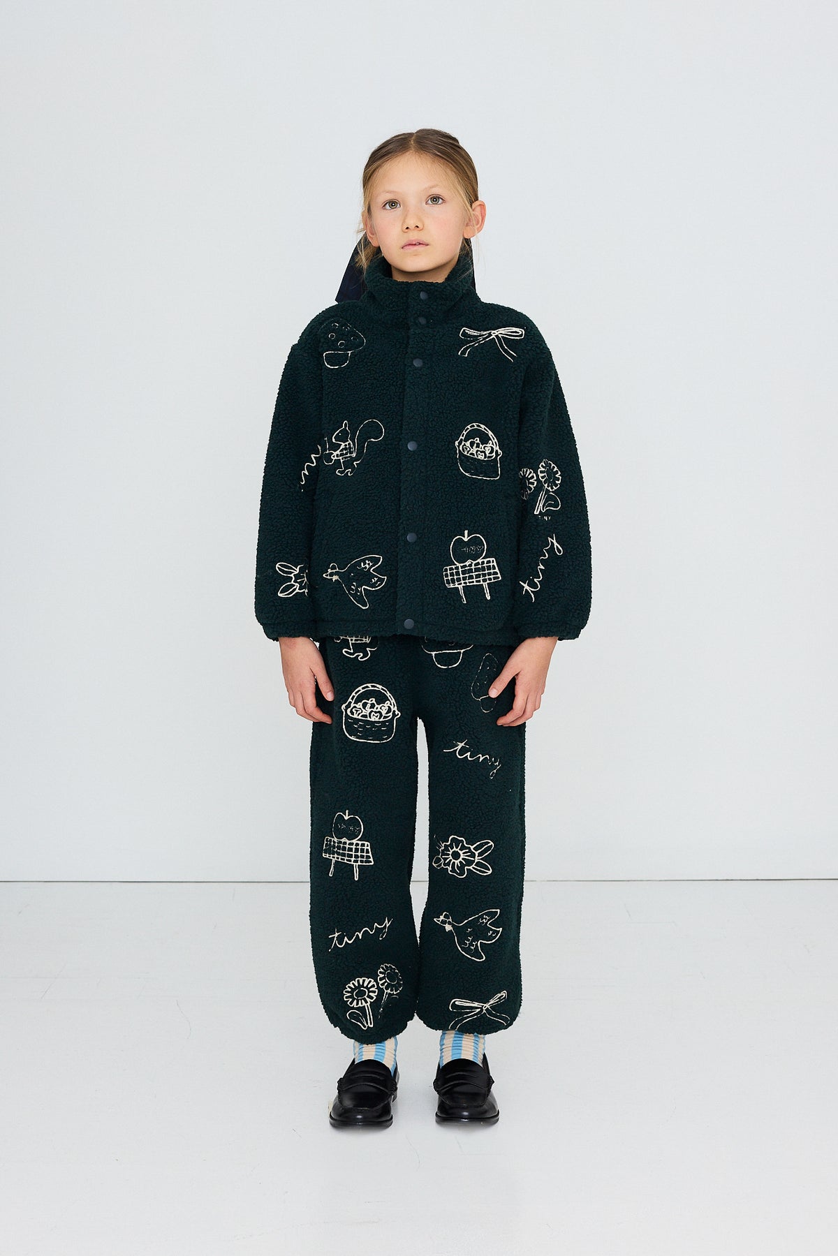 Tinycottons - Tiny Apples Sherpa Jacket | Ink Blue