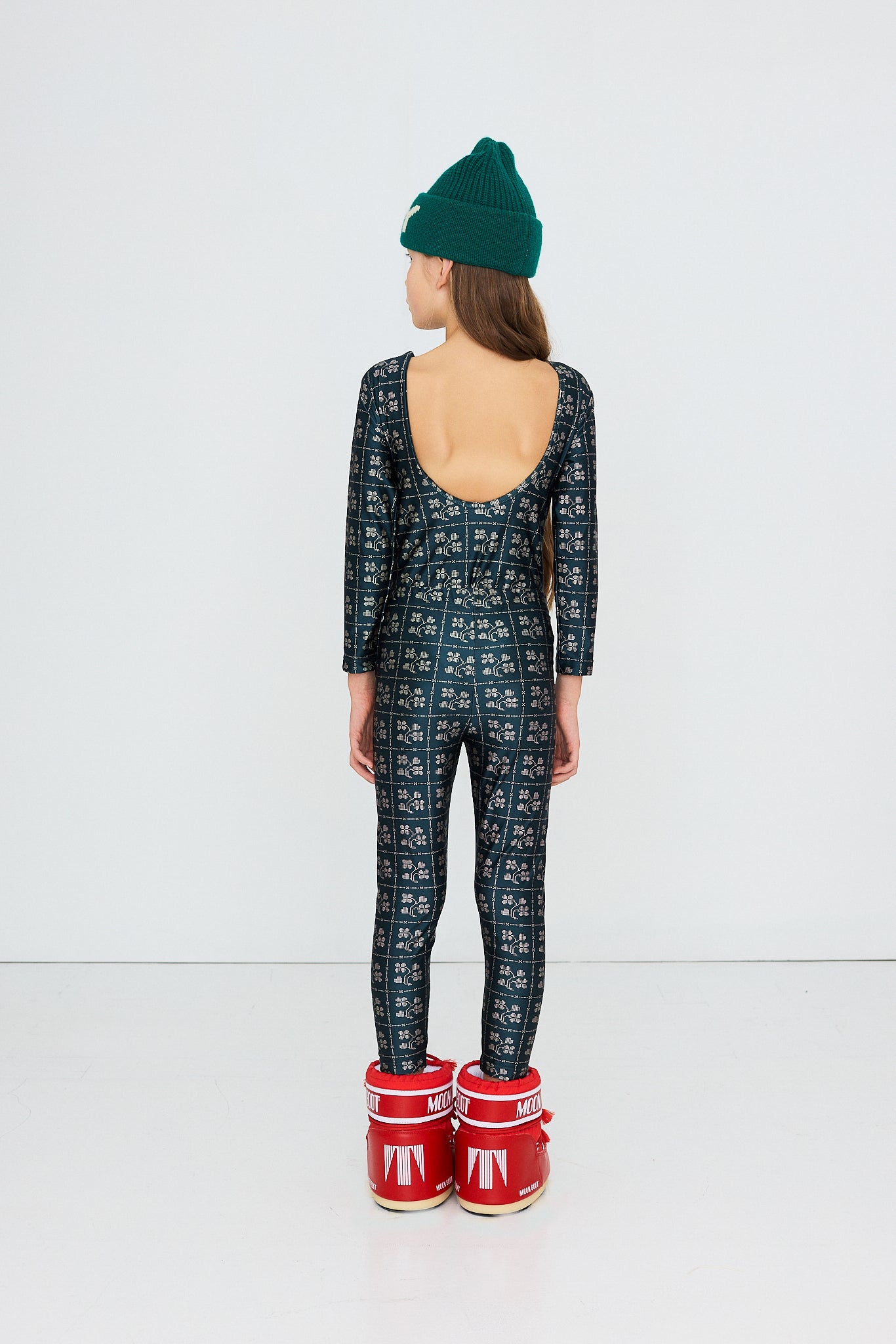 Tinycottons - Dots Flowers Shiny Leggings Ink Blue | Meisjes Legging AW26