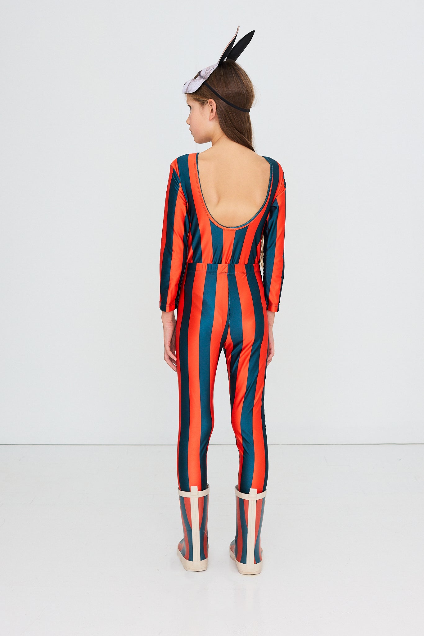 Tinycottons - Red-Blue Stripes Shiny Leggings | Glanzende Kinderlegging AW26