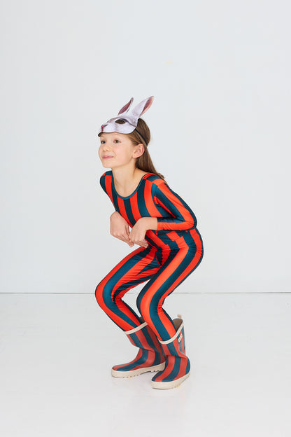 Tinycottons - Red-Blue Stripes Shiny Leggings | Glanzende Kinderlegging AW26