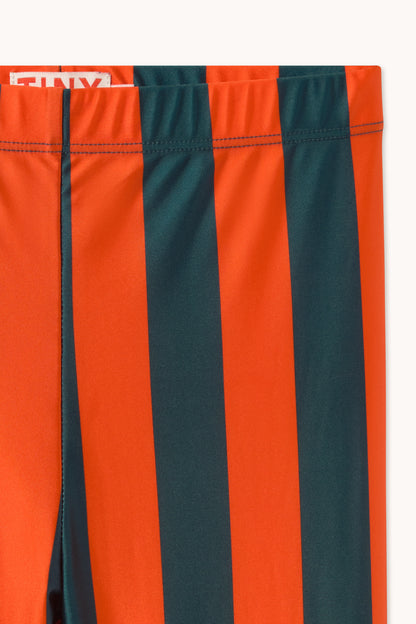 Tinycottons - Red-Blue Stripes Shiny Leggings | Glanzende Kinderlegging AW26