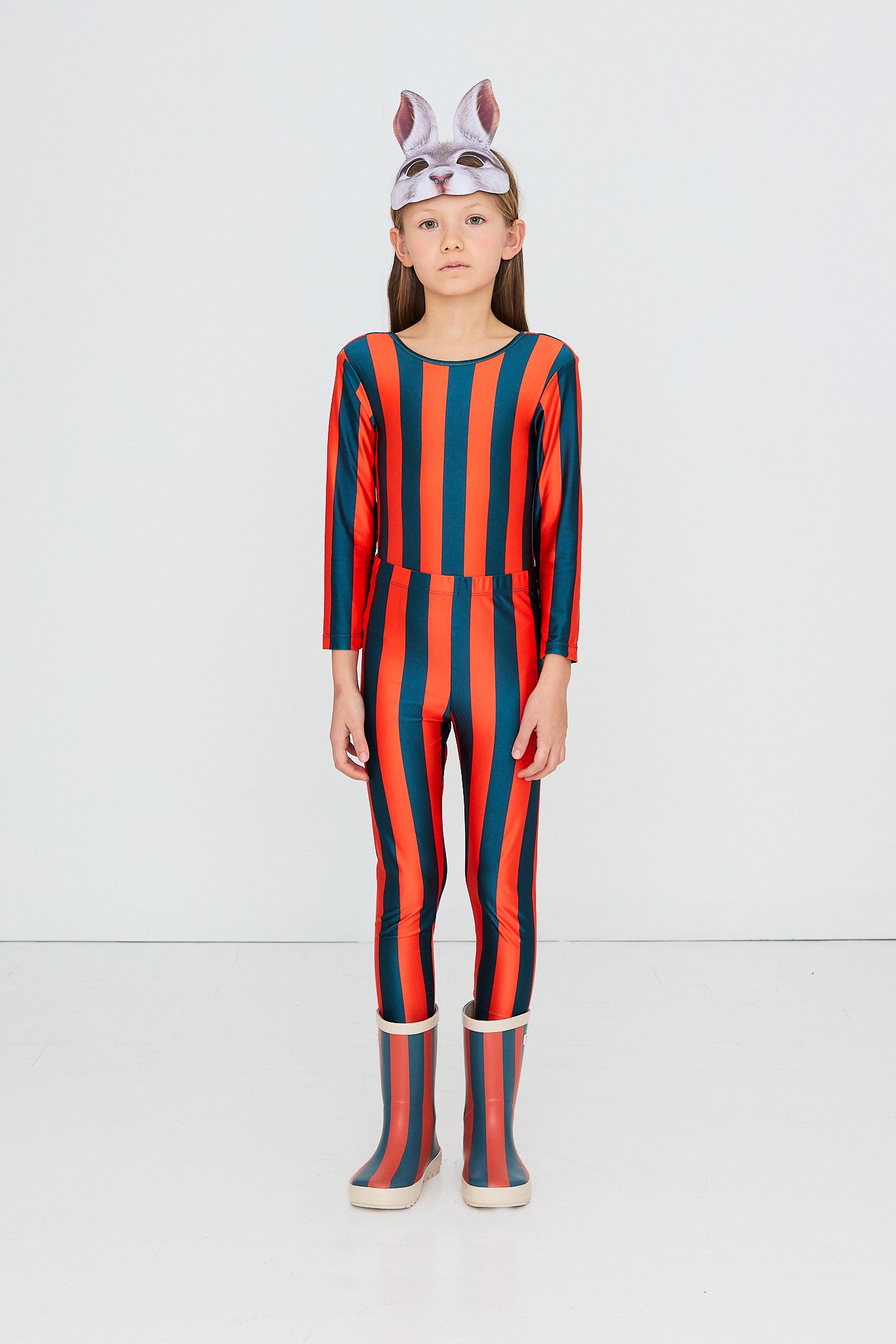 Tinycottons - Red-Blue Stripes Shiny Leggings | Glanzende Kinderlegging AW26