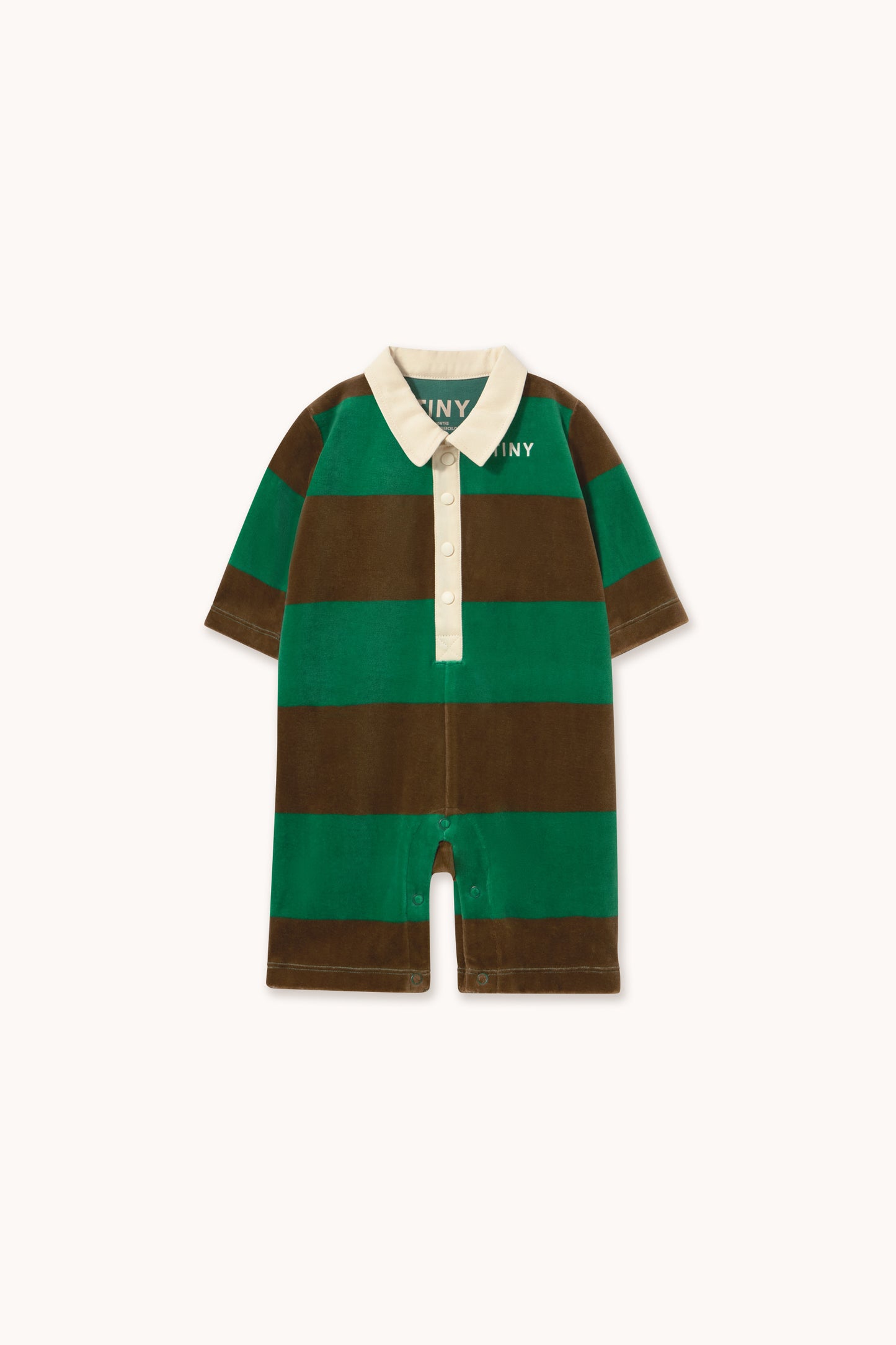 Tinycottons - Green Stripes Polo One-Piece | Dark Green