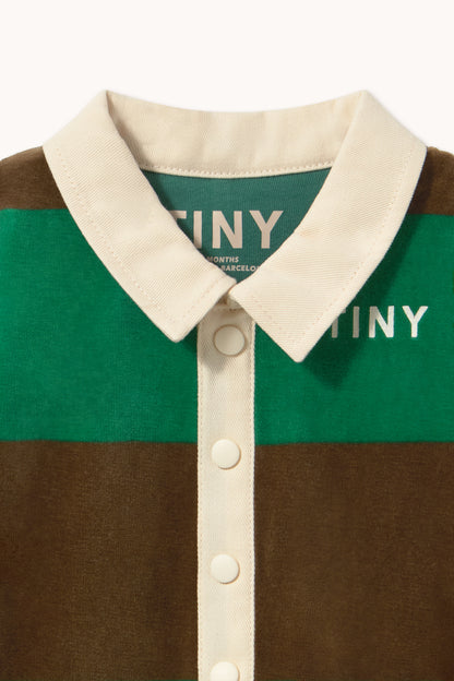 Tinycottons - Green Stripes Polo One-Piece | Dark Green