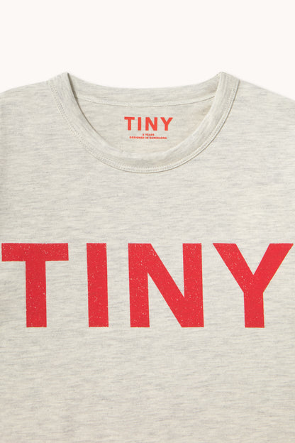 Tinycottons - Tiny Logo Color Block Tee Cream Heather | Unisex Kinder T-shirt AW26