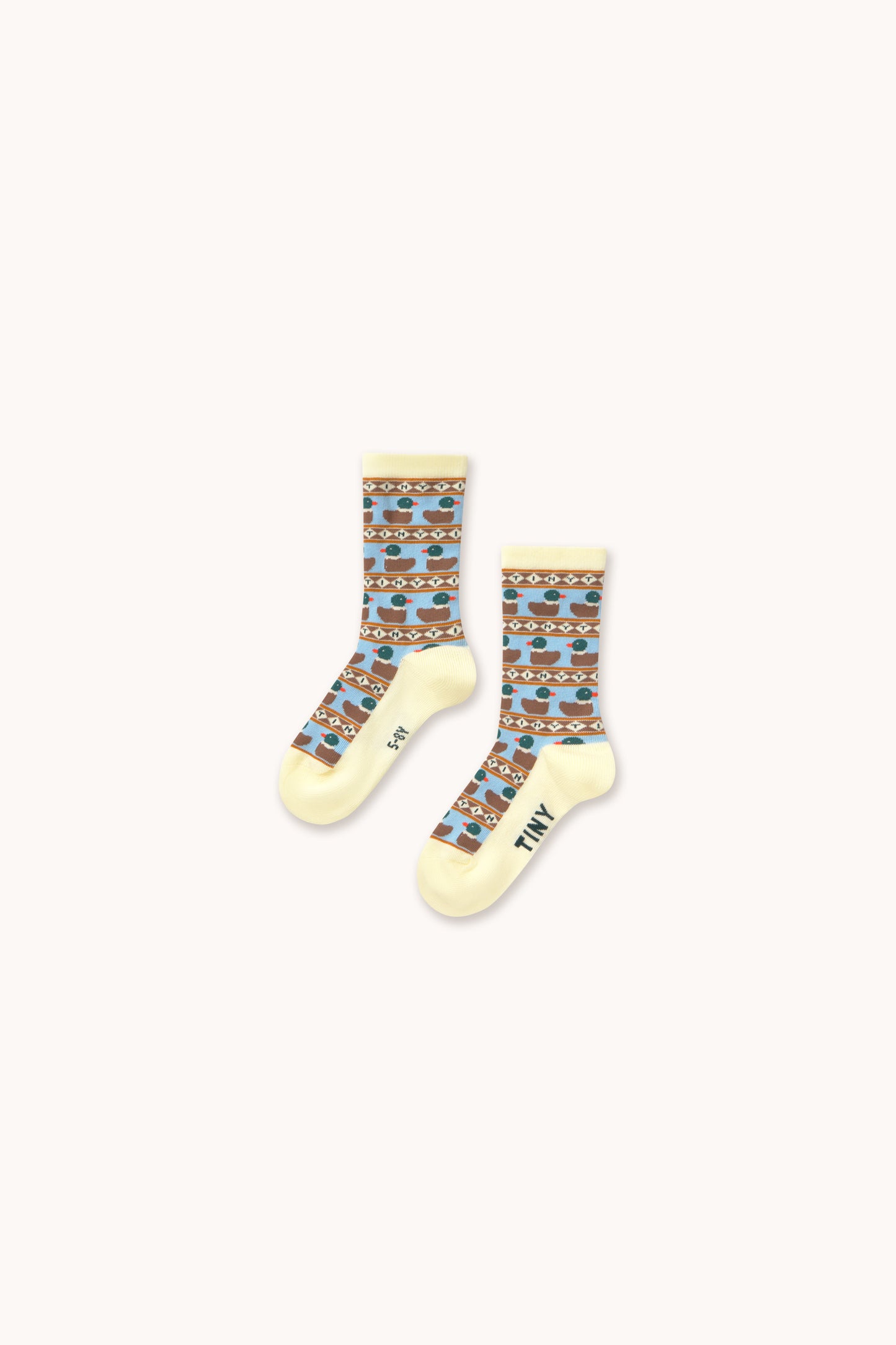 Tinycottons - Tiny Ducks Medium Socks | Dusty Yellow