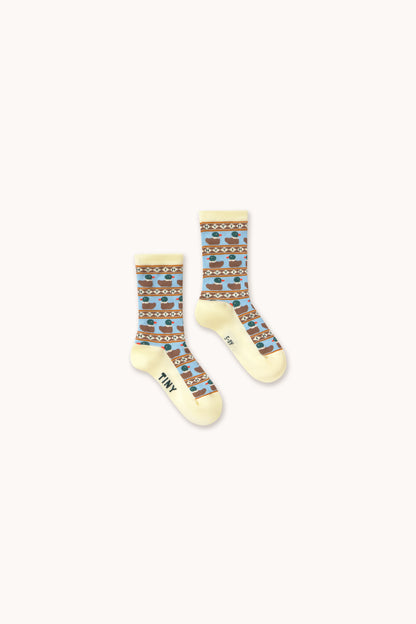 Tinycottons - Tiny Ducks Medium Socks | Dusty Yellow