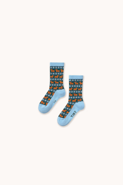 Tinycottons - Tiny Dogs Medium Socks | Denim Blue