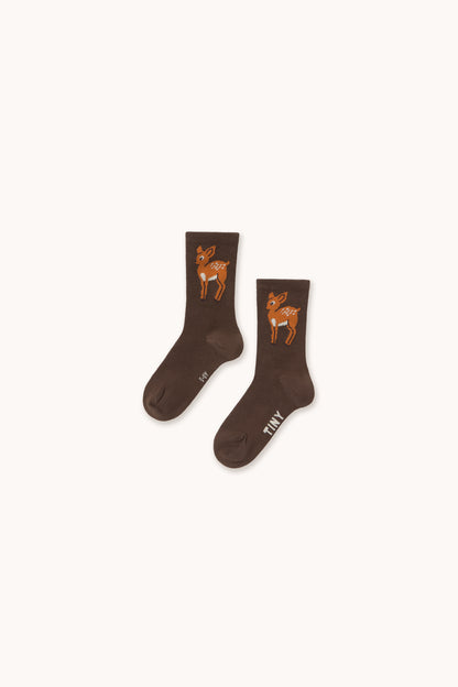 Tinycottons - Tiny Deer Medium Socks | Cacao