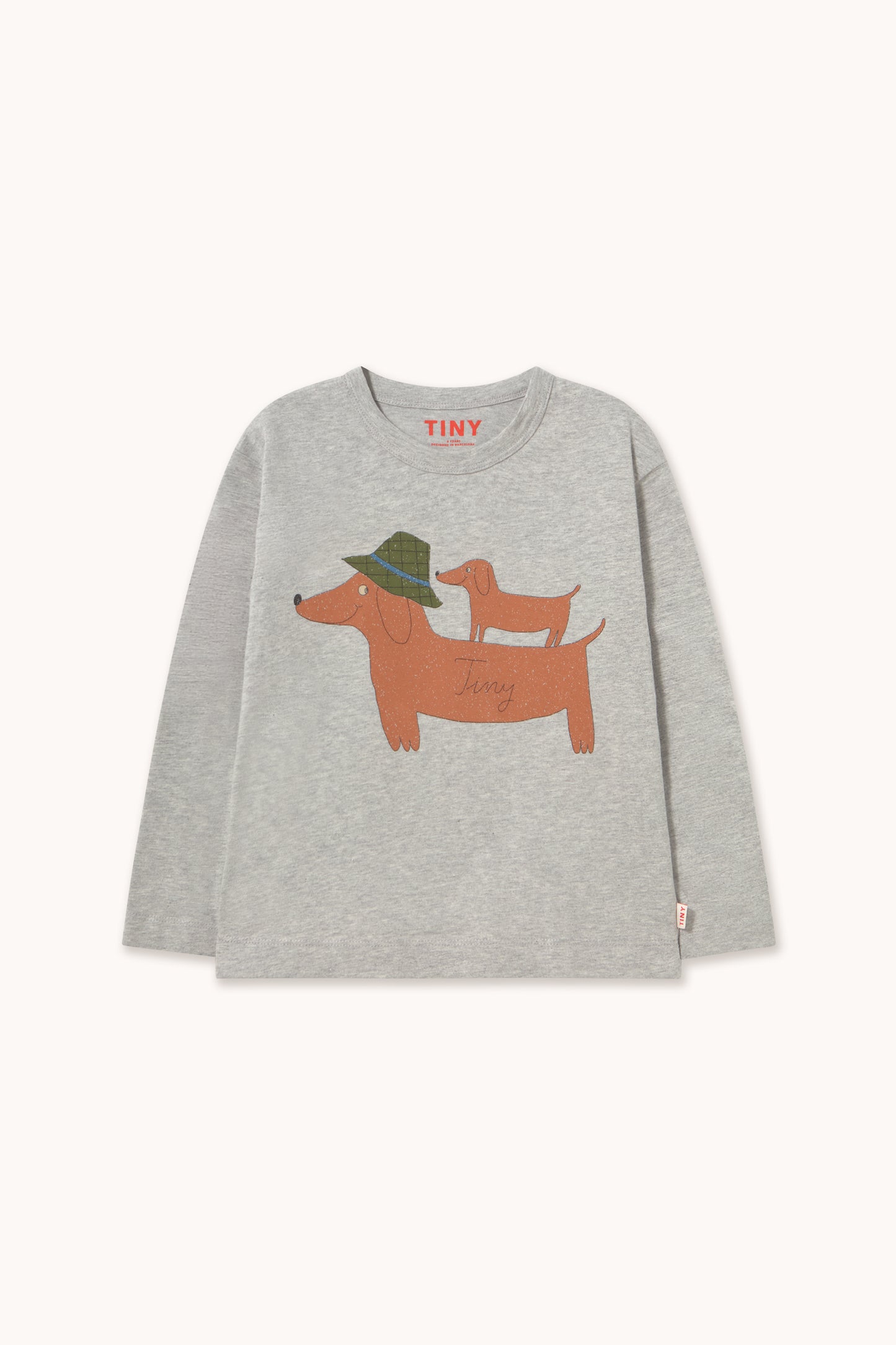 Tinycottons - Two Dogs Graphic Longsleeve Medium Grey Heather | Unisex Longsleeve AW26
