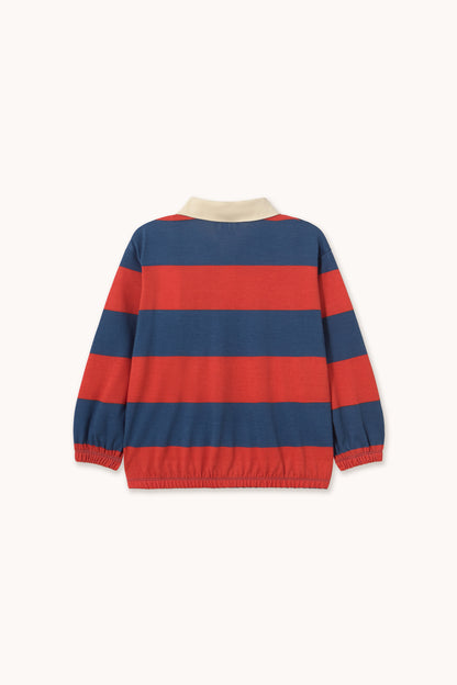 Tinycottons - Dark Red Stripes Polo Sweatshirt | Dark Red