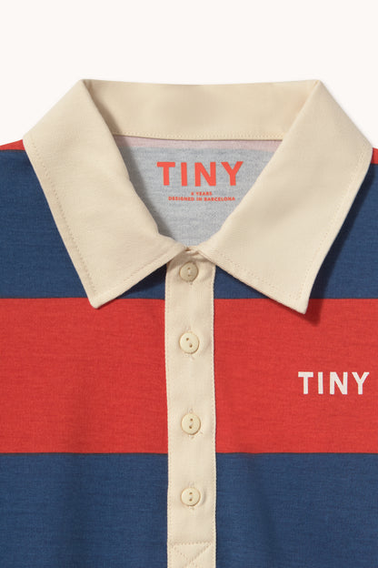 Tinycottons - Dark Red Stripes Polo Sweatshirt | Dark Red