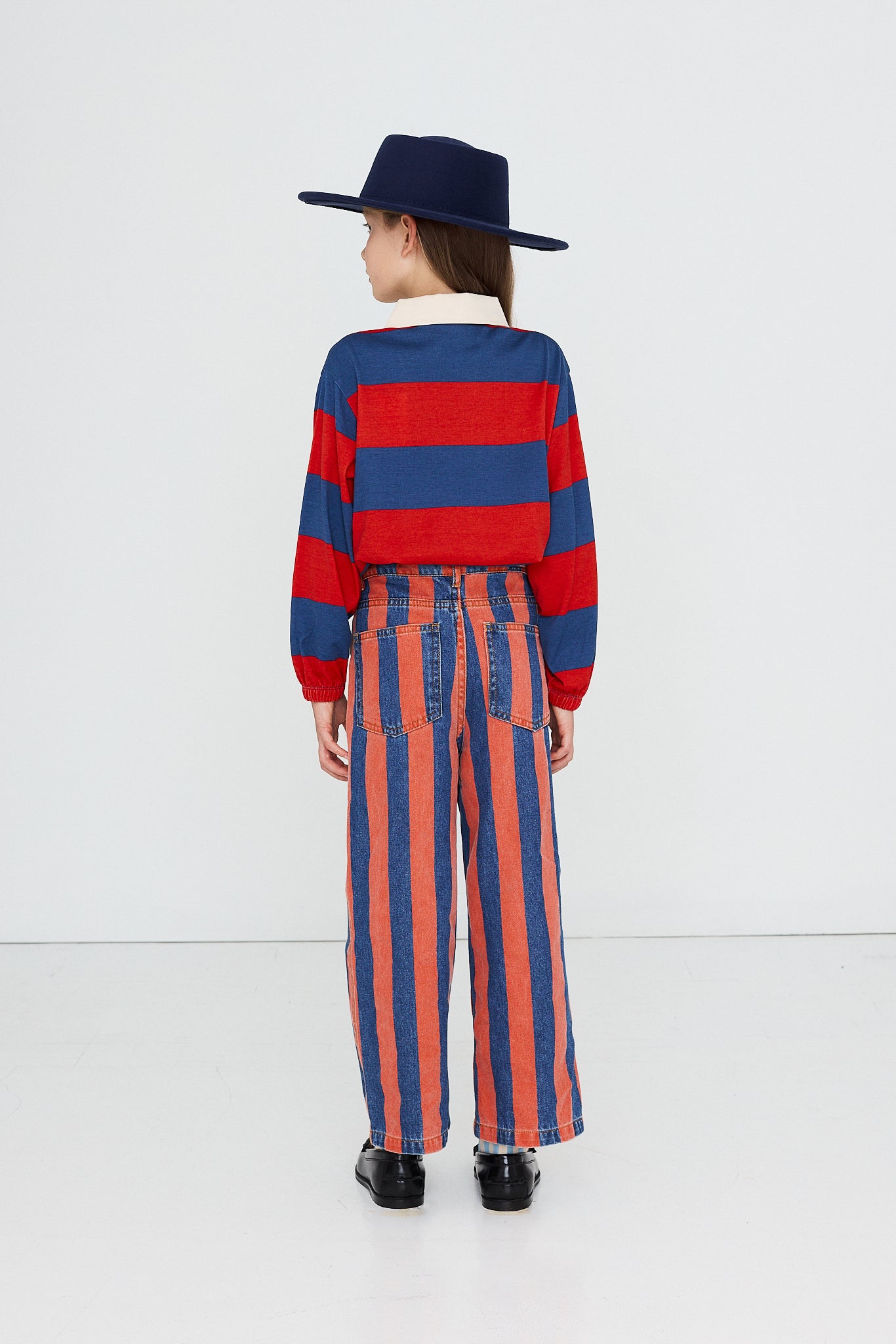 Tinycottons - Dark Red Stripes Polo Sweatshirt | Dark Red
