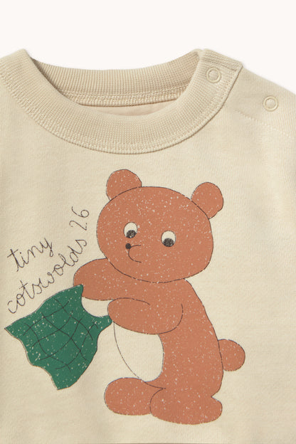 Tinycottons - Bear Graphic Baby Sweatshirt | Baby Sweater Biologisch Katoen