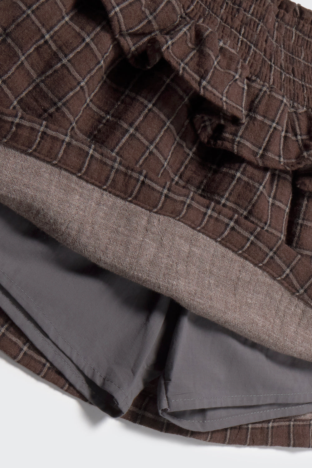 Cozmo - Textured Plaid Check Rok | Brown