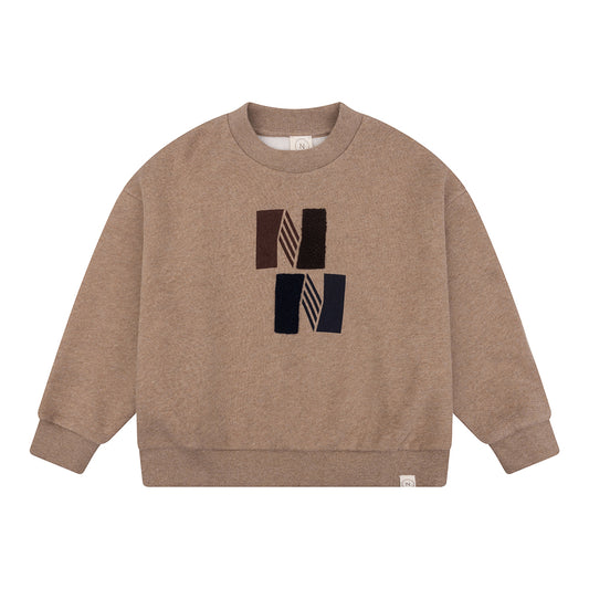 Navy Natural - Oversized sweater NN brown melange
