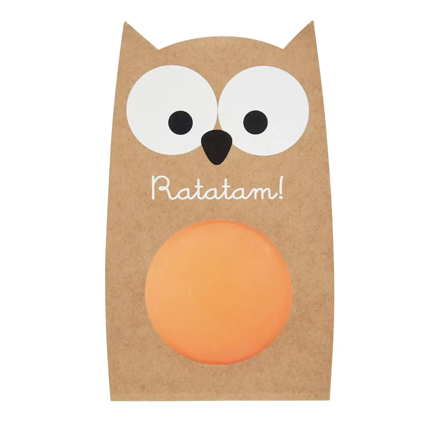 Ratatam! Glow in the Dark Owl Bouncy Ball packaging with playful owl design, perfect as a fun gift toy.