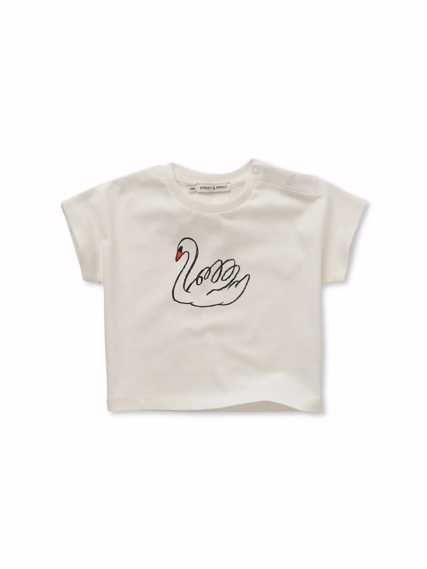 Sproet & Sprout - Baby T-shirt Swan Off-white