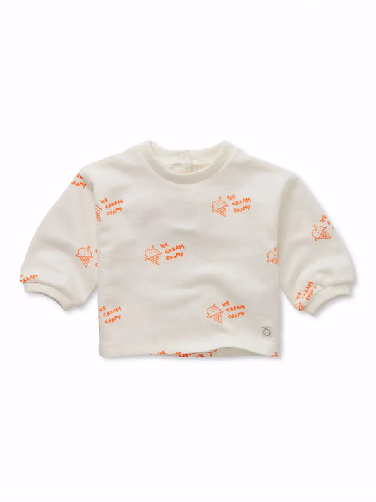 Sproet & Sprout - Baby Sweatshirt Ice Cream Print Off-white