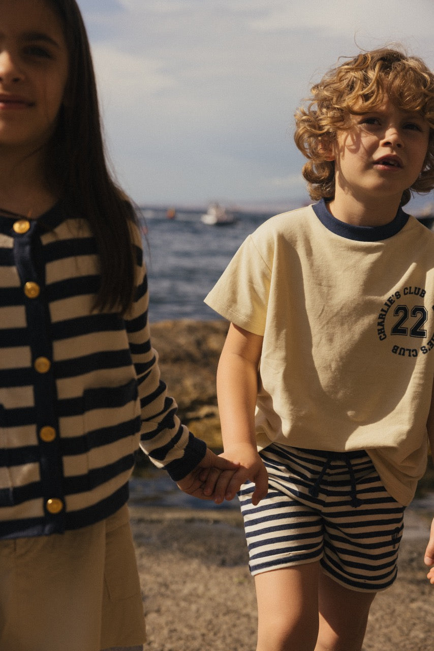 Charlie Petite - Luc T-Shirt Cream Indigo