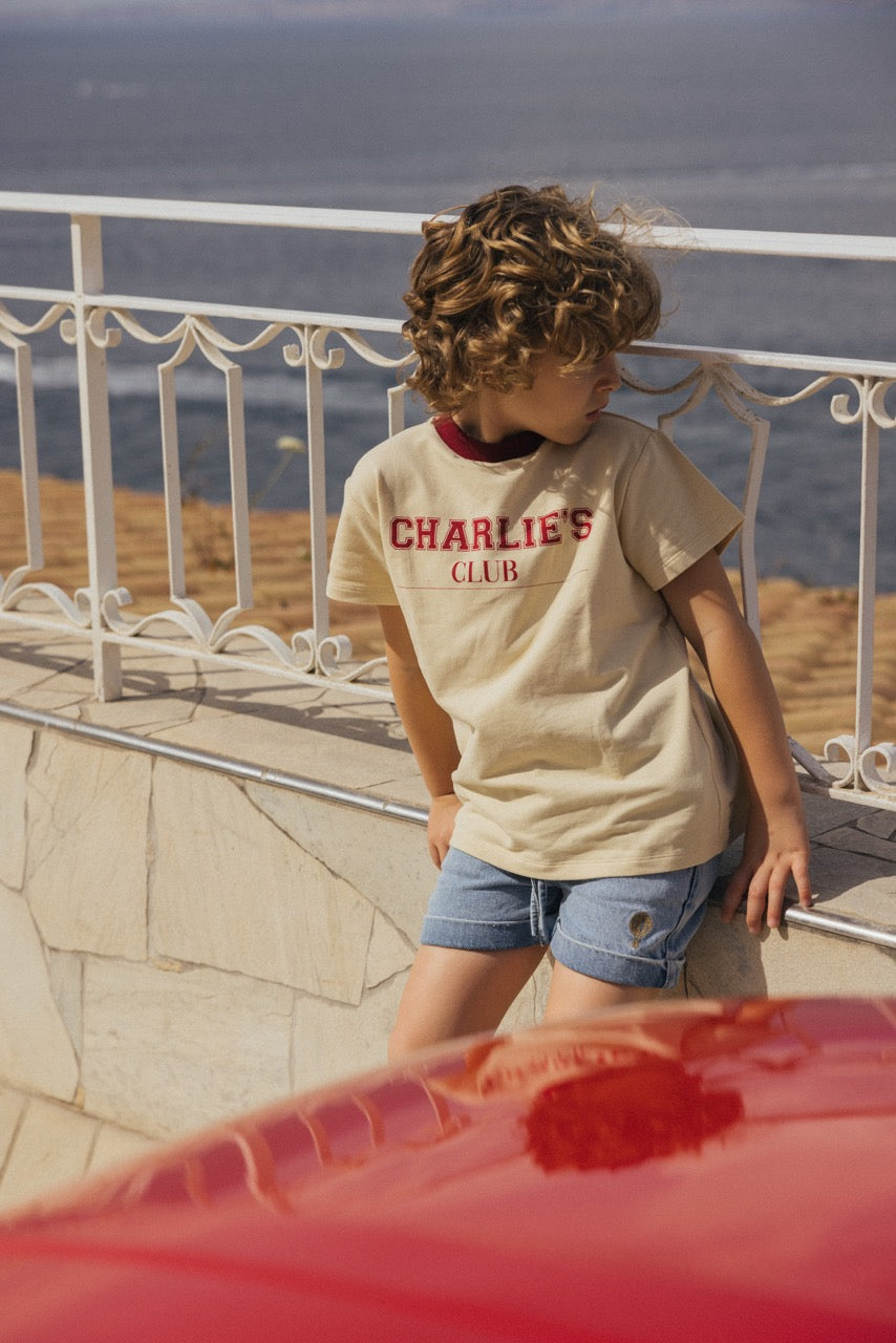 Charlie Petite - Leon T-Shirt bordeaux creme