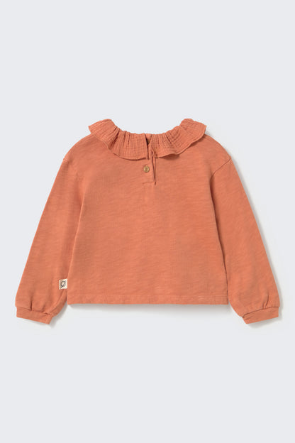 Cozmo - CLARA Baby Ruffle T-Shirt | Pink Siena