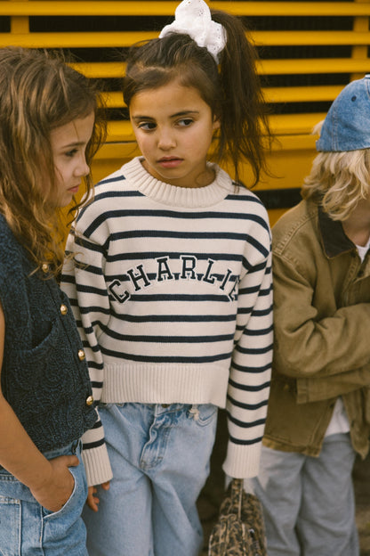 Charlie Petite - Joan Sweater Stripes Blue White